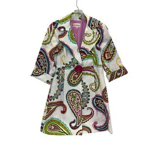 3 Sisters White Paisley Fitted Blazer Size XS